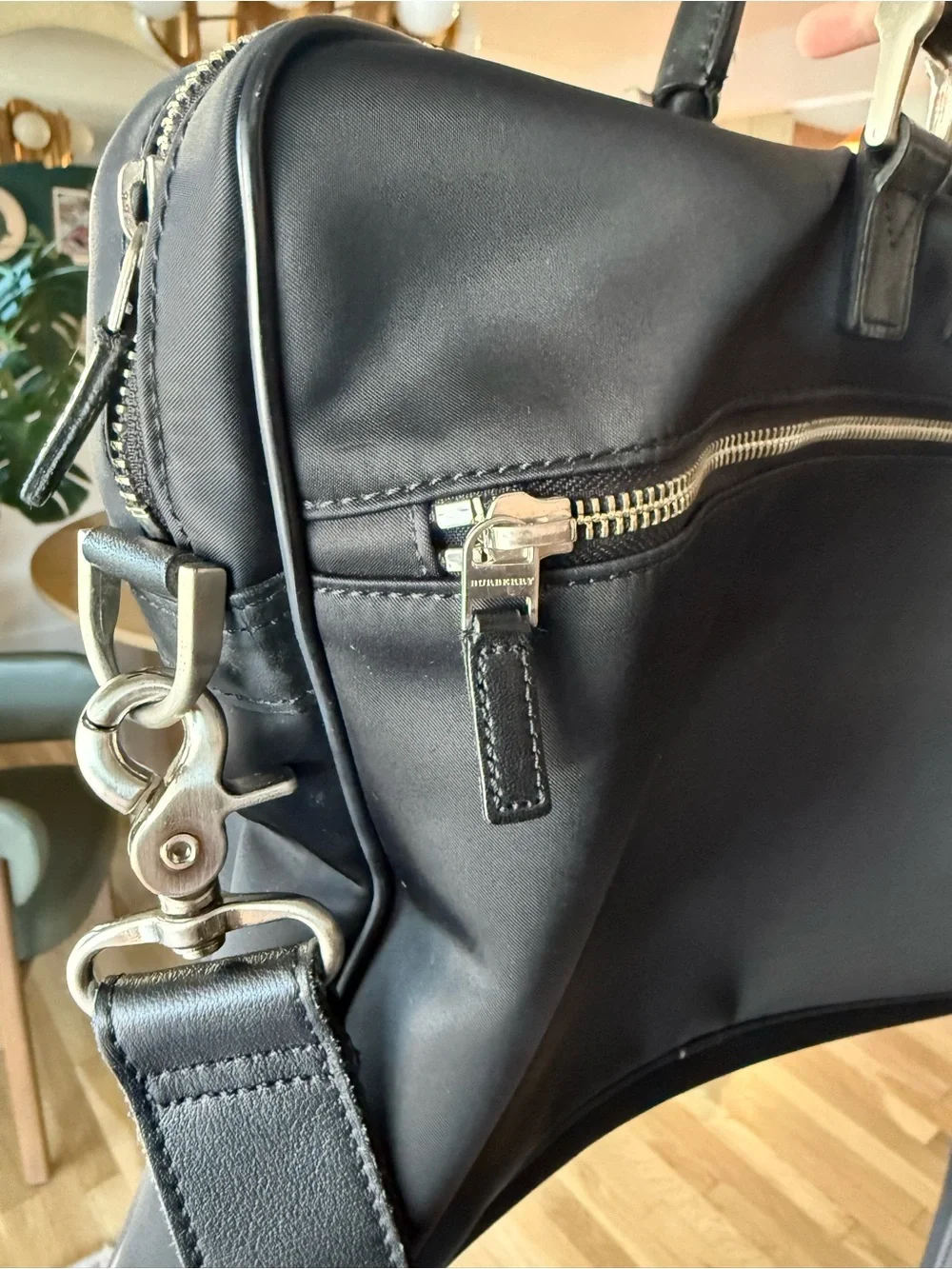 Y2K Burberry Black Nylon & Leather Laptop Briefcase